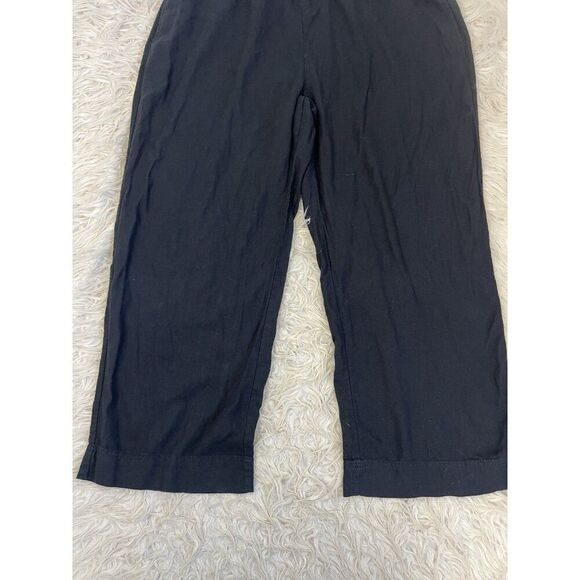 Old Navy Womens XL Black High Rise Wide Leg Linen  Blend Elastic Pull On Pants - Picture 6 of 10